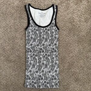 Y2K Black and White Paisley Tank Top